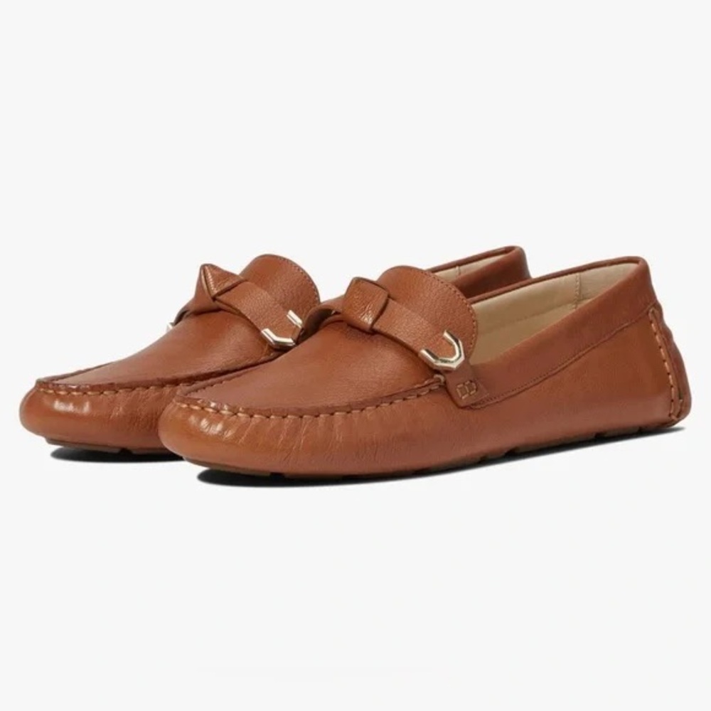Women's Cole Haan Evelyn Bow Drivers Leather Driving Loafer – Pecan – Size 6